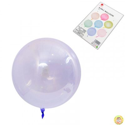 Балони Макарон /материал TPU/, Bubble balloon, лилав, 46см