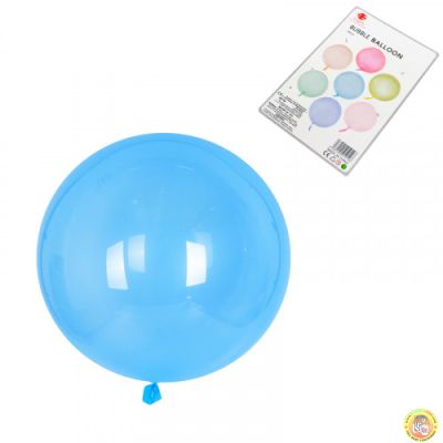 Балони Макарон /материал TPU/, Bubble balloon, син, 46см