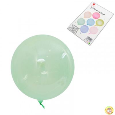 Балони Макарон /материал TPU/, Bubble balloon, зелен, 46см