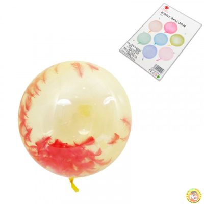 Балони Макарон /материал TPU/, Bubble balloon, жълт, 46см
