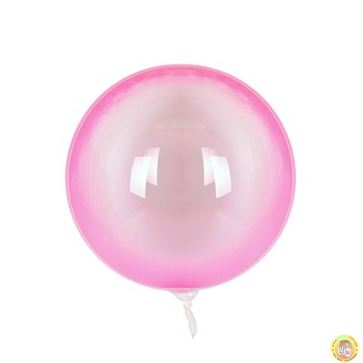 Балон TPU - прозрачен с цвят, розов, 46см