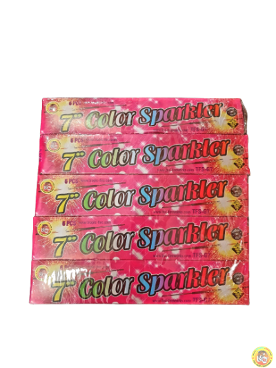 Стек 100бр., Бенгалски огън  7инча, Color Sparkler, кутийка с 6 пръчици