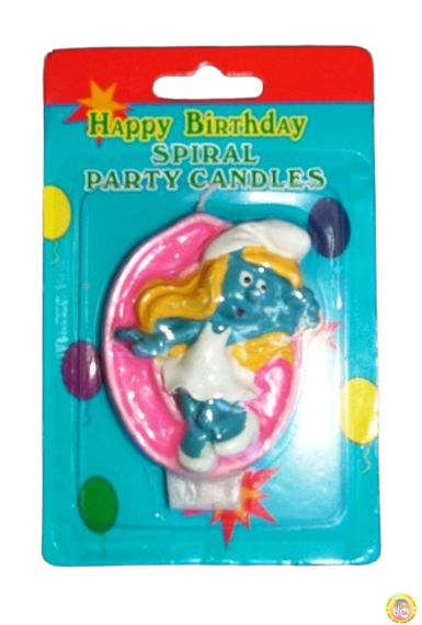 Свещичка за рожден ден Смърфиета 0