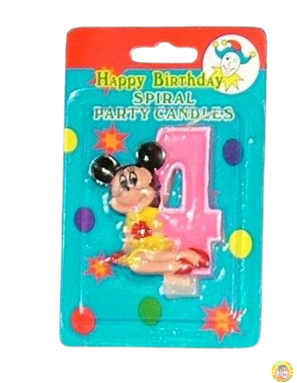 Свещичка за рожден ден Мини Маус 4