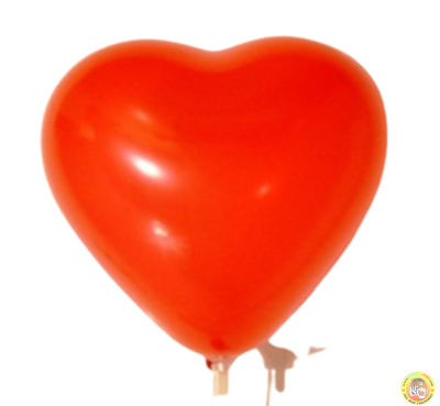 Балон сърце - червен цвят, 28см, 10бр.