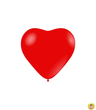 Балон сърце - червен цвят, 28см, 10бр.