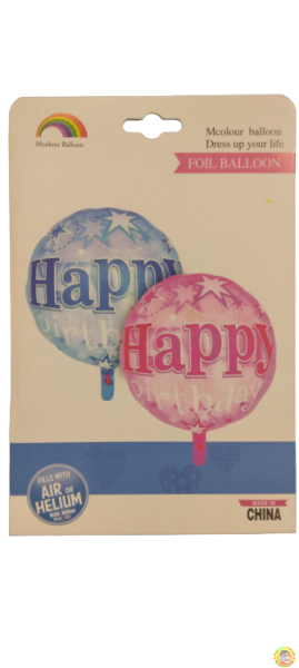 Балон фолио кръгъл синьо 18инча Happy